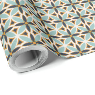 Papel De Regalo Navy and teal green textured mosaic Wrapping Paper