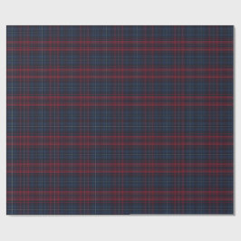 Papel De Regalo Navy Blue and Burgundy Plaid Wrapping Paper