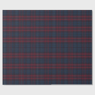 Papel De Regalo Navy Blue and Burgundy Plaid Wrapping Paper
