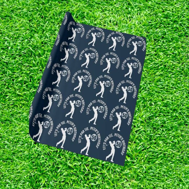 Papel De Regalo Navy Happy Birthday MAN Golfer (Tee off the fun with dad's perfect par-tee!)