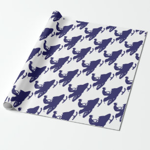 Papel De Regalo Navy-Snowmobiler