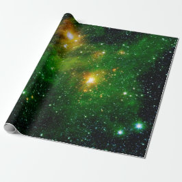 Papel De Regalo Nebulosa de nube de gas verde GL490 - Foto espacia