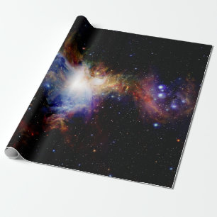 Papel De Regalo Nebulosa de Orión Larga, Oscura y Colorida