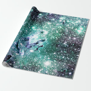 Papel De Regalo Nebulosa del Águila Azul Menta Periwinkle