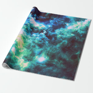 Papel De Regalo Nebulosa tormentosa azul turquesa