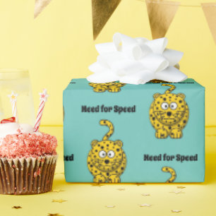 Papel De Regalo Necesidad de velocidad, divertido diseño de gatos