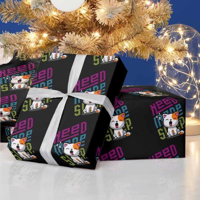 Papel De Regalo Necesita más sueño | Divertida expresión de bostez (Vacaciones)