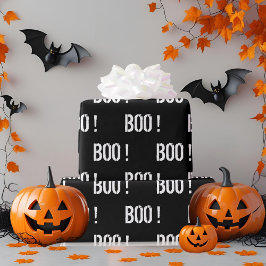 Papel De Regalo Negra "BOO" Halloween