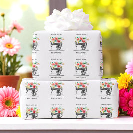 Papel De Regalo Negra Máquina de coser sastre de peluquería para e