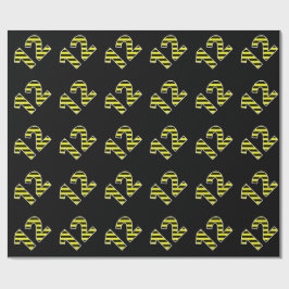 Papel De Regalo Negrita, Black & Yellow Stripes 12 Event # (Cumple
