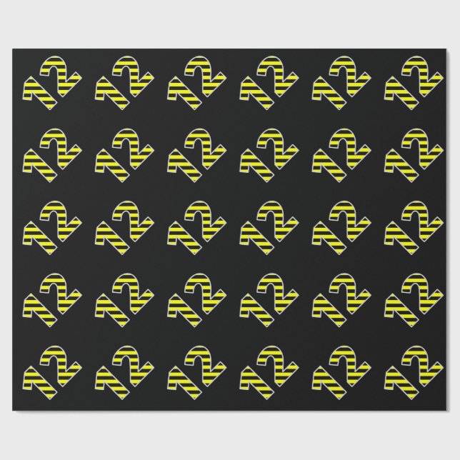 Papel De Regalo Negrita, Black & Yellow Stripes 12 Event # (Cumple (Superficie plana)