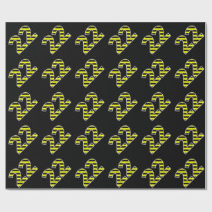 Papel De Regalo Negrita, Black & Yellow Stripes 22 Event # (Cumple