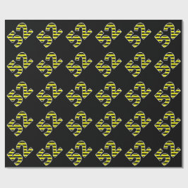 Papel De Regalo Negrita, Black & Yellow Stripes 52 Event # (Cumple