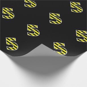 Papel De Regalo Negrita, Black & Yellow Stripes 5 Event # (Cumplea