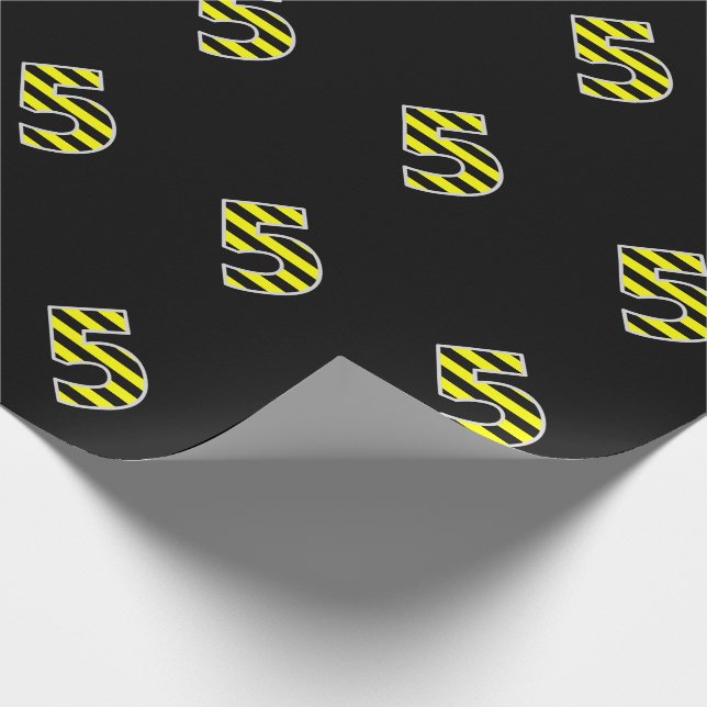 Papel De Regalo Negrita, Black & Yellow Stripes 5 Event # (Cumplea (Esquina)