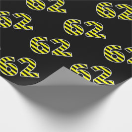 Papel De Regalo Negrita, Black & Yellow Stripes 62 Event # (Cumple