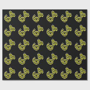 Papel De Regalo Negrita, Black & Yellow Stripes 64 Event # (Cumple