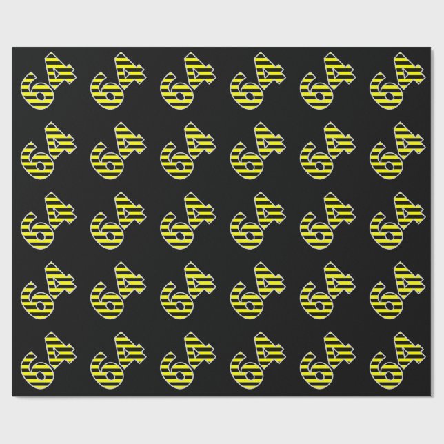 Papel De Regalo Negrita, Black & Yellow Stripes 64 Event # (Cumple (Superficie plana)