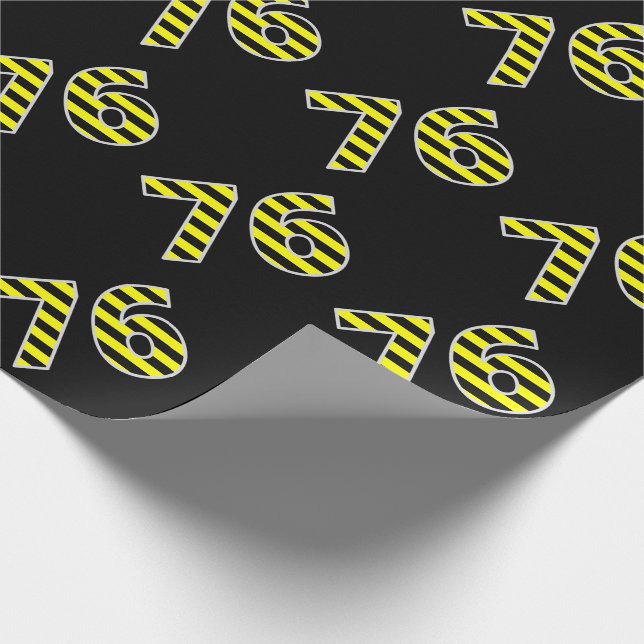 Papel De Regalo Negrita, Black & Yellow Stripes 76 Event # (Cumple (Esquina)