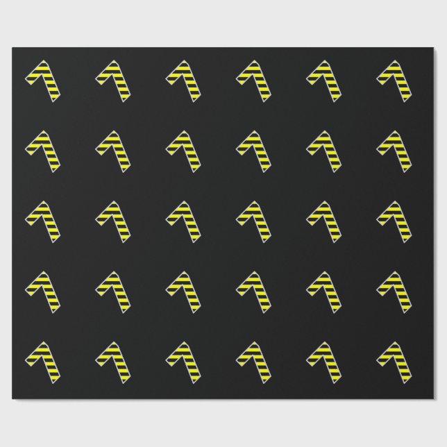 Papel De Regalo Negrita, Black & Yellow Stripes 7 Event # (Cumplea (Superficie plana)
