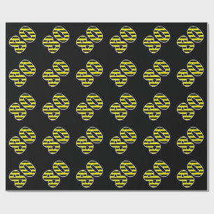 Papel De Regalo Negrita, Black & Yellow Stripes 80 Event # (Cumple
