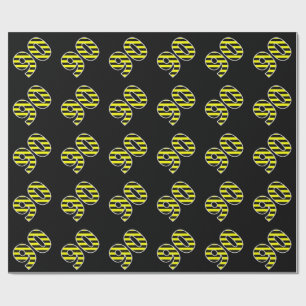 Papel De Regalo Negrita, Black & Yellow Stripes 90 Event # (Cumple