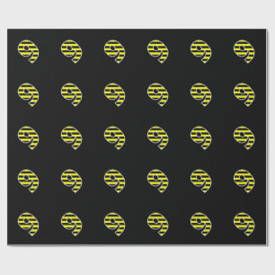 Papel De Regalo Negrita, Black & Yellow Stripes 9 Event # (Cumplea