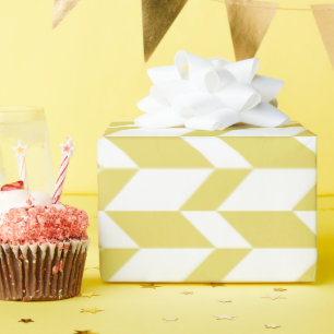 Papel De Regalo Negrita Dos flechas de tono Banda de chevron Blanc