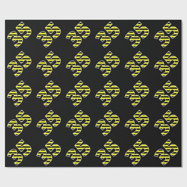 Papel De Regalo Negrita, franjas negras y amarillas 35 (cumpleaños (Superficie plana)