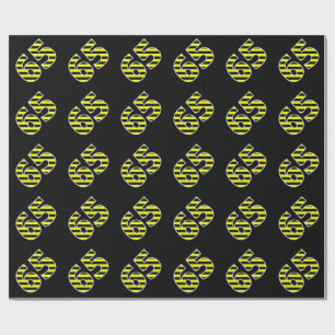 Papel De Regalo Negrita, franjas negras y amarillas 65 (cumpleaños