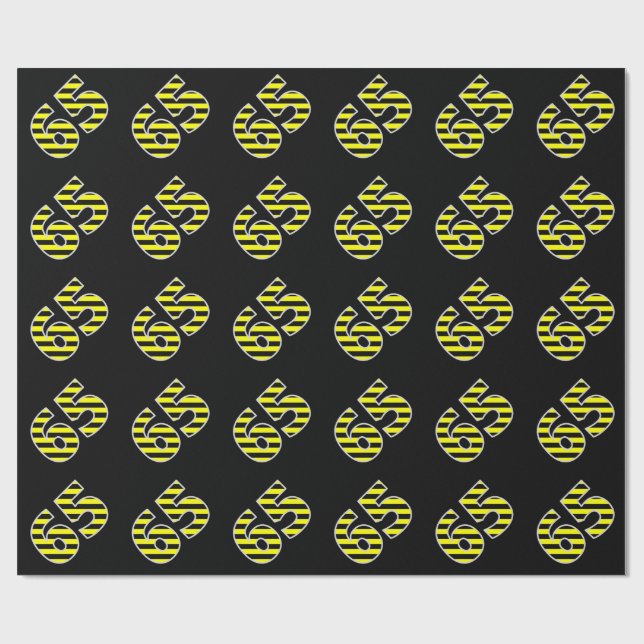Papel De Regalo Negrita, franjas negras y amarillas 65 (cumpleaños (Superficie plana)