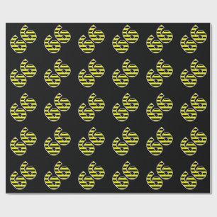 Papel De Regalo Negrita, franjas negras y amarillas 66 (cumpleaños