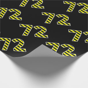 Papel De Regalo Negrita, franjas negras y amarillas 72 (cumpleaños