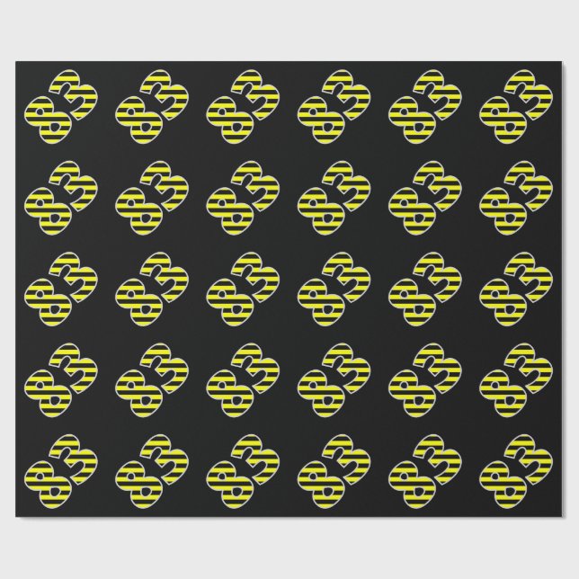 Papel De Regalo Negrita, franjas negras y amarillas 83 (cumpleaños (Superficie plana)