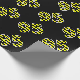 Papel De Regalo Negrita, franjas negras y amarillas 95 Número de e