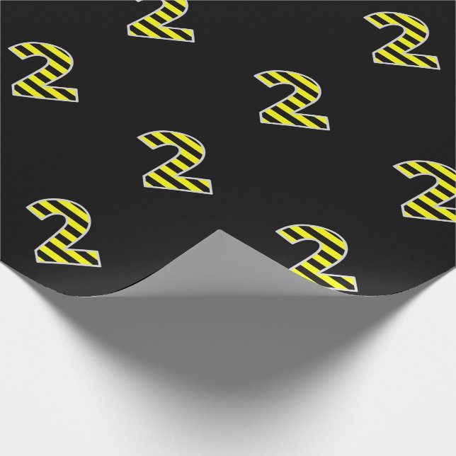 Papel De Regalo Negrita, negro y amarillo de las bandas 2 (cumplea (Esquina)