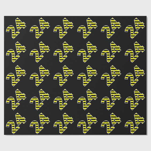 Papel De Regalo Negrita, negro y amarillo Stripes 24 Evento # (Cum (Superficie plana)