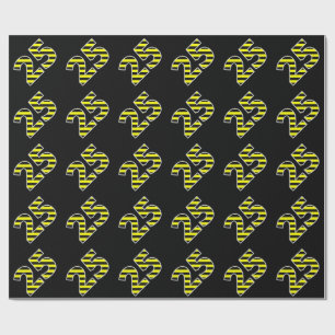 Papel De Regalo Negrita, negro y amarillo Stripes 25 (Cumpleaños)