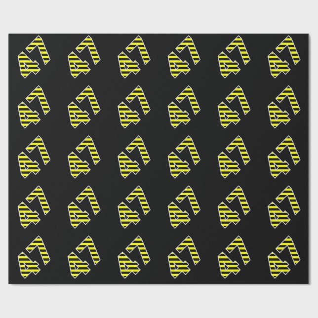 Papel De Regalo Negrita, negro y amarillo Stripes 47 Evento # (Cum (Superficie plana)