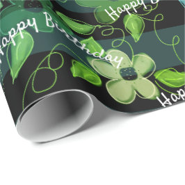 Papel De Regalo Negro con verde tierno