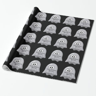 Papel De Regalo Negro conocido de encargo lindo de los fantasmas