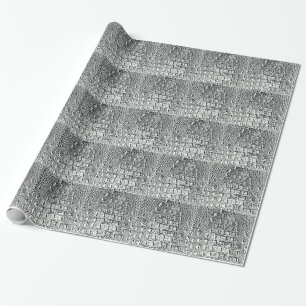 PAPEL DE REGALO NEGRO DE CUERO Y BLANCO DEL COCODRILO DEL VINTAGE