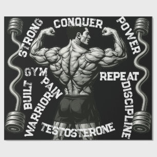 Papel de regalo negro de Gym Warrior