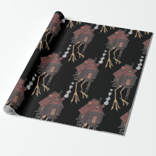Papel De Regalo Negro de la choza de Yaga del bizcocho borracho