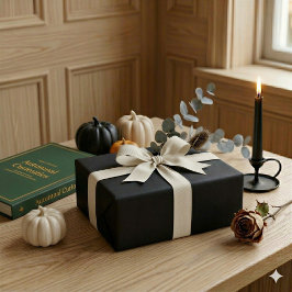 Papel de regalo negro de medianoche de Halloween