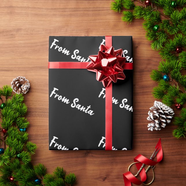 Papel de regalo negro de Papá Noel (Regalo de vacaciones)