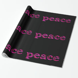 Papel De Regalo negro de paz rosa