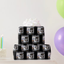 Papel de regalo negro de perro Schnauzer cachorro 