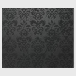 Papel de regalo negro del damasco