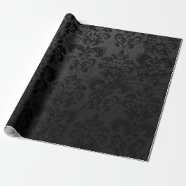 Papel de regalo negro del damasco